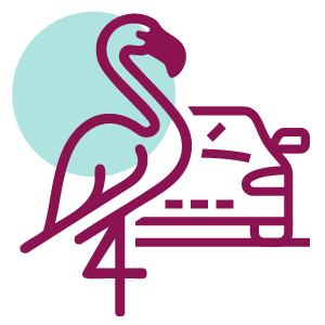 Icon Flamingo und Auto